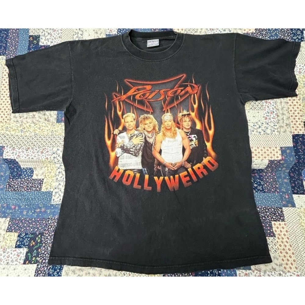 Vintage ALLSPORT Poison "Hollyweird" Tour T Shirt 2002 Size XL